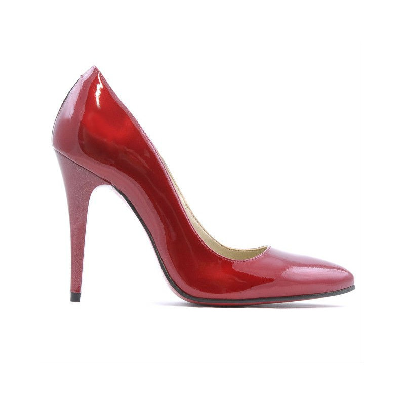 Elegantní dámské boty 1241 lak bordo