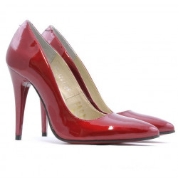 Elegantní dámské boty 1241 lak bordo