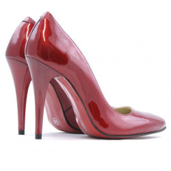 Elegantní dámské boty 1241 lak bordo