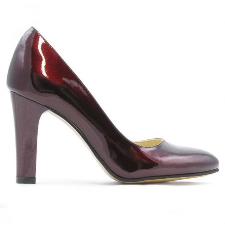 Elegantní dámské boty 1243 lak bordo01
