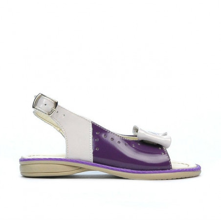 Dětské sandály 58c lak fialový+béžový