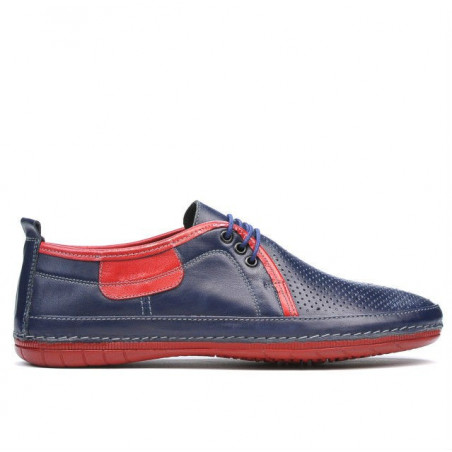 Pánské mokasíny 865 indigo+červená