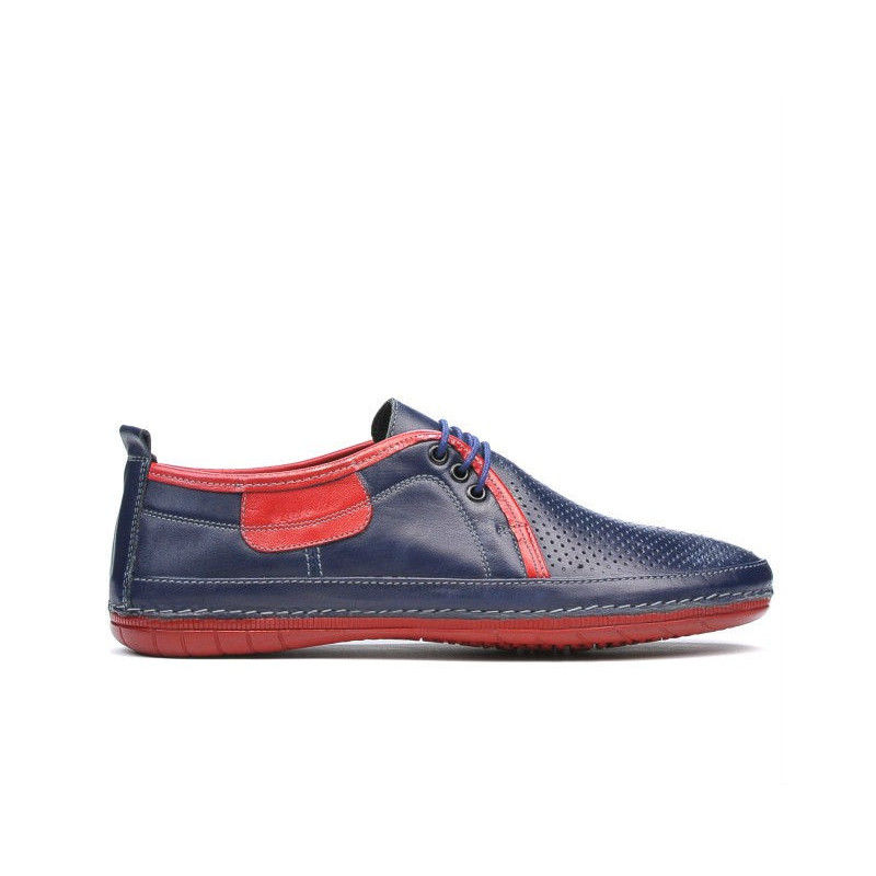Pánské mokasíny 865 indigo+červená