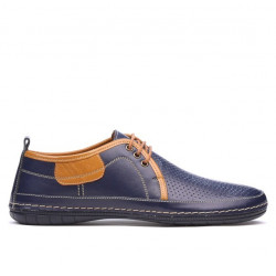 Pánské mokasíny 865 indigo+hnědá