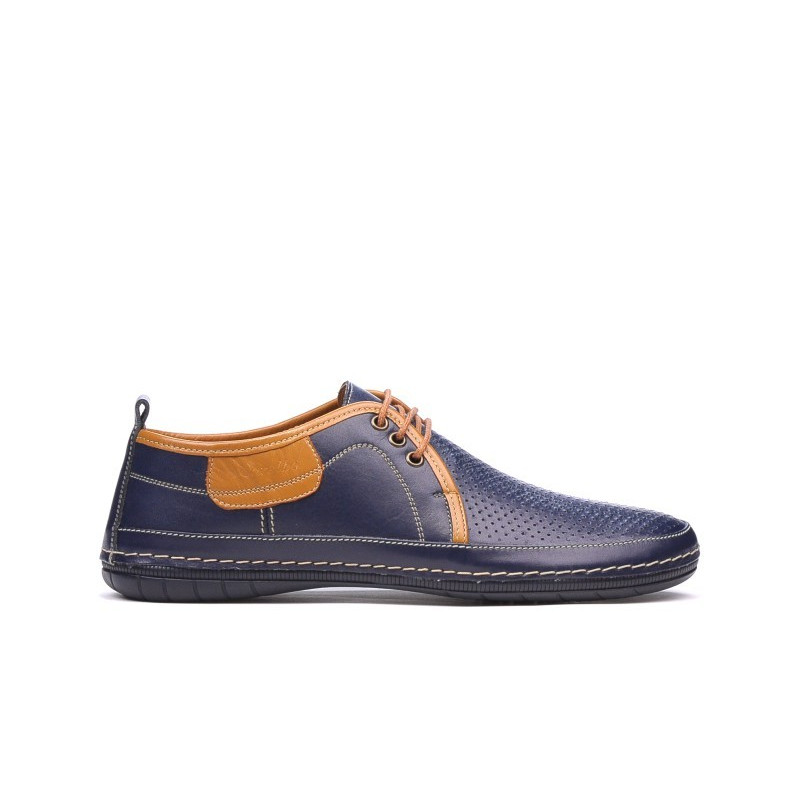 Pánské mokasíny 865 indigo+hnědá