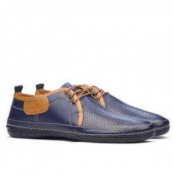 Pánské mokasíny 865 indigo+hnědá