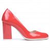 Elegantní/casual dámské boty 1254 lakovaná červená korálová