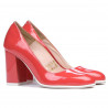 Elegantní/casual dámské boty 1254 lakovaná červená korálová