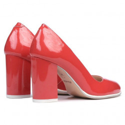 Elegantní/casual dámské boty 1254 lakovaná červená korálová