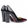 Elegantní dámské boty 1261 lakovaná bordó+černá
