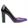 Elegantní dámské boty 1261 lak fialový+černý