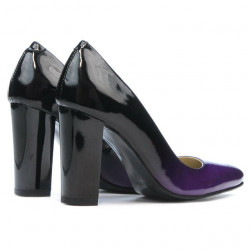 Elegantní dámské boty 1261 lak fialový+černý