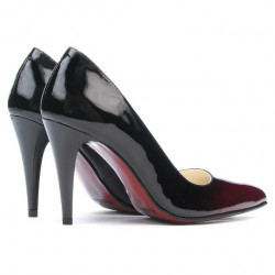 Elegantní dámské boty 1246 lak bordo+černá