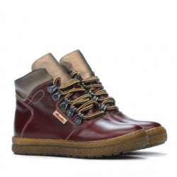 Dětské boty 3006 bordo kombinované