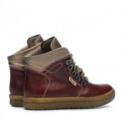 Dětské boty 3006 bordo kombinované