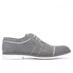 Pánské neformální / elegantní boty 749 šedá velur+bílá