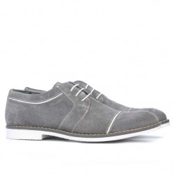 Pánské neformální / elegantní boty 749 šedá velur+bílá