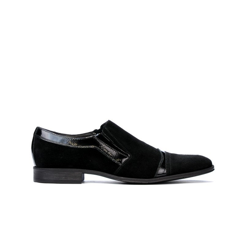 Elegantní boty 796 černý kombinovaný velur