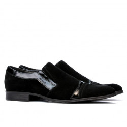 Elegantní boty 796 černý kombinovaný velur