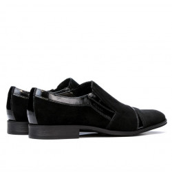 Elegantní boty 796 černý kombinovaný velur