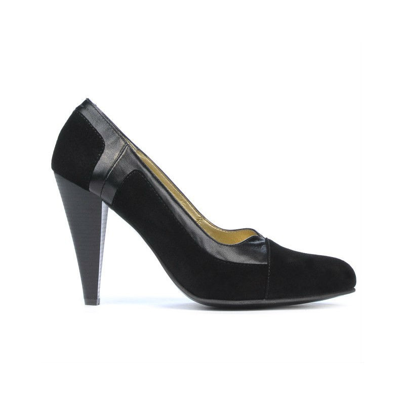 Elegantní dámské boty 1090 černá antilopa kombinovaná