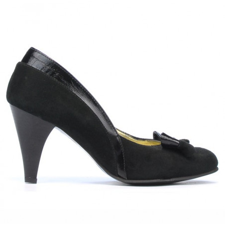 Elegantní dámské boty 1065 černý semiš + černý lak