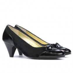 Elegantní dámské boty 1064 černý lak+černá antilopa