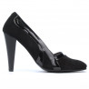 Elegantní dámské boty 1208 černá antilopa + černý lak