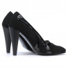 Elegantní dámské boty 1208 černá antilopa + černý lak