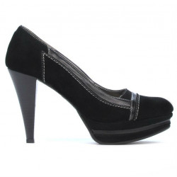 Elegantní dámské boty 1094 černá antilopa + černý lak