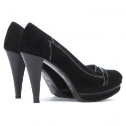 Elegantní dámské boty 1094 černá antilopa + černý lak