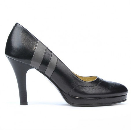 Dámské elegantní boty 1086 černé+šedé