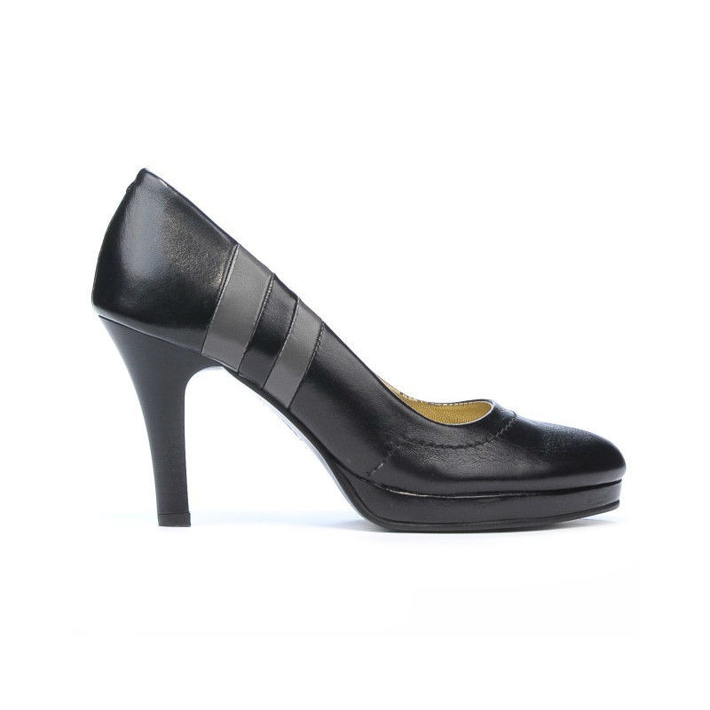 Dámské elegantní boty 1086 černé+šedé