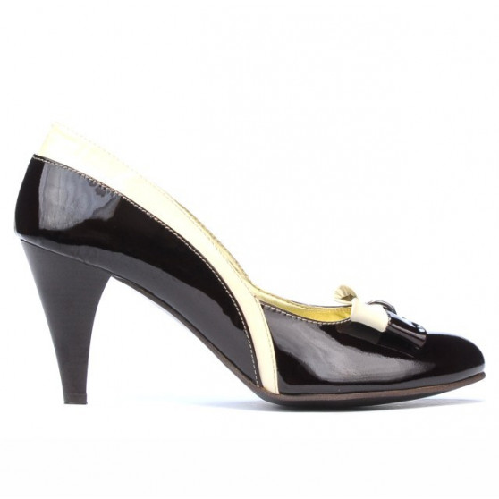 Elegantní dámské boty 1065 lak bordo+beige