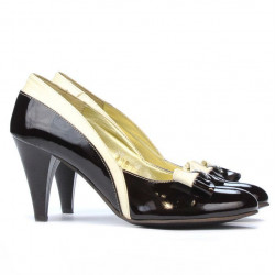 Elegantní dámské boty 1065 lak bordo+beige