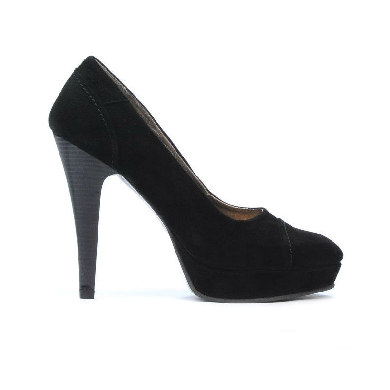 Elegantní dámské boty 1082-1 černá antilopa