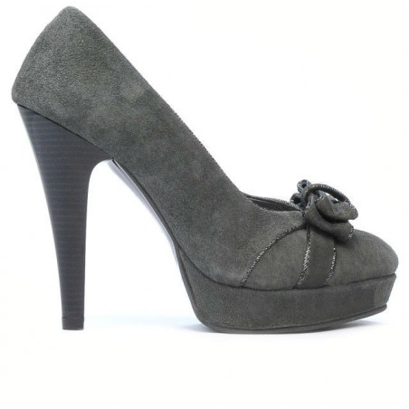 Elegantní dámské boty 1095-1 šedá antilop kombinace