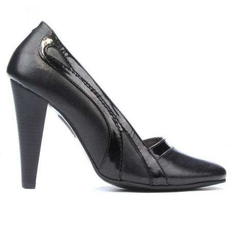 Dámské elegantní boty 1208 černé + lesklé černé