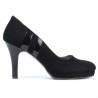 Elegantní dámské boty 1086 černá antilopa + černý lak