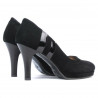 Elegantní dámské boty 1086 černá antilopa + černý lak