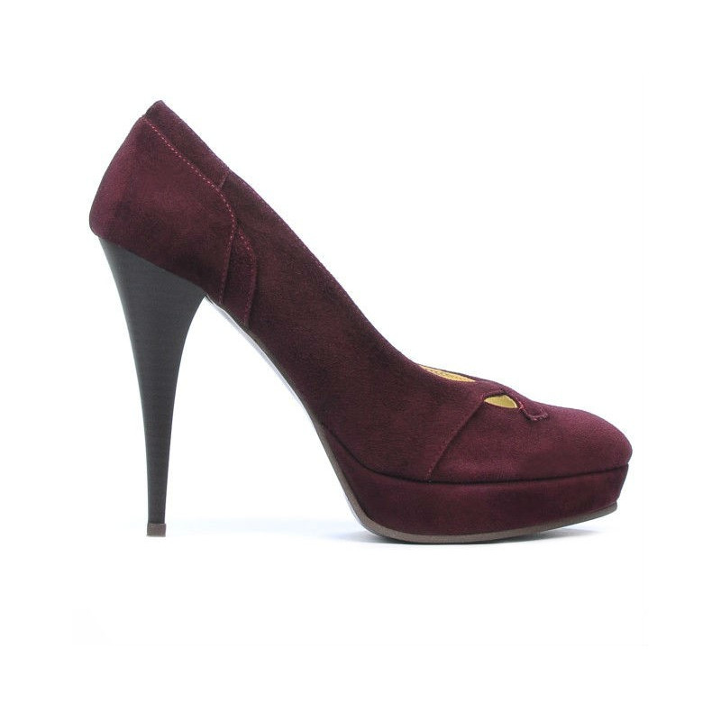 Elegantní dámské boty 1092 vínová antilopa