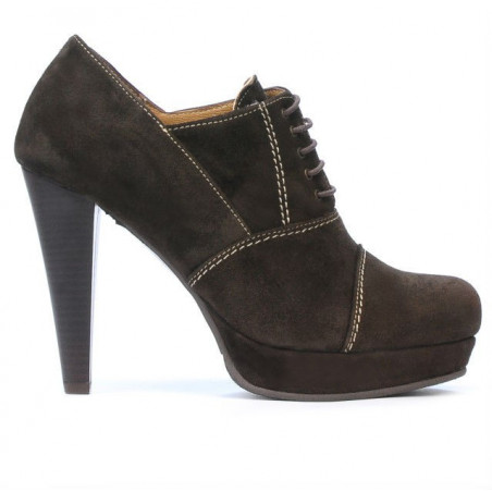 Elegantní dámské boty 1091 hnědý semiš