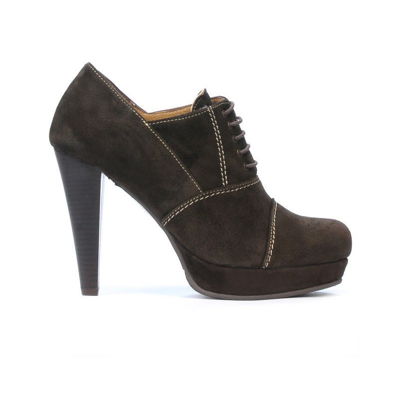 Elegantní dámské boty 1091 hnědý semiš
