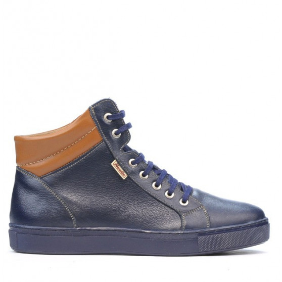 Pánské boty 4103 indigo + hnědá