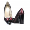 Elegantní dámské boty 1262 lak bordo+černá