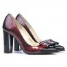 Elegantní dámské boty 1262 lak bordo+černá