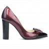 Elegantní dámské boty 1262 lak bordo+černá