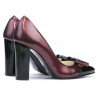 Elegantní dámské boty 1262 lak bordo+černá