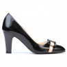 Elegantní dámské boty 1263 lak černý+béžový