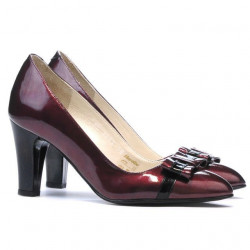 Elegantní dámské boty 1263 lak bordo+černá